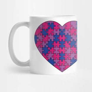 Puzzle Heart -Bisexual Pride Colors Mug